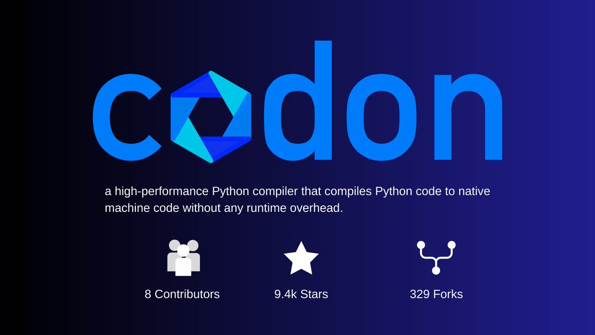 Codon a new compiler for Python offers more than 10x performance improvements for certain workloads. 

Article: dl.acm.org/doi/abs/10.114…

GitHub:
github.com/exaloop/codon

<a href="/arshajii/">Ariya Shajii</a> and Ibrahim Numanagić

#Python #compiler