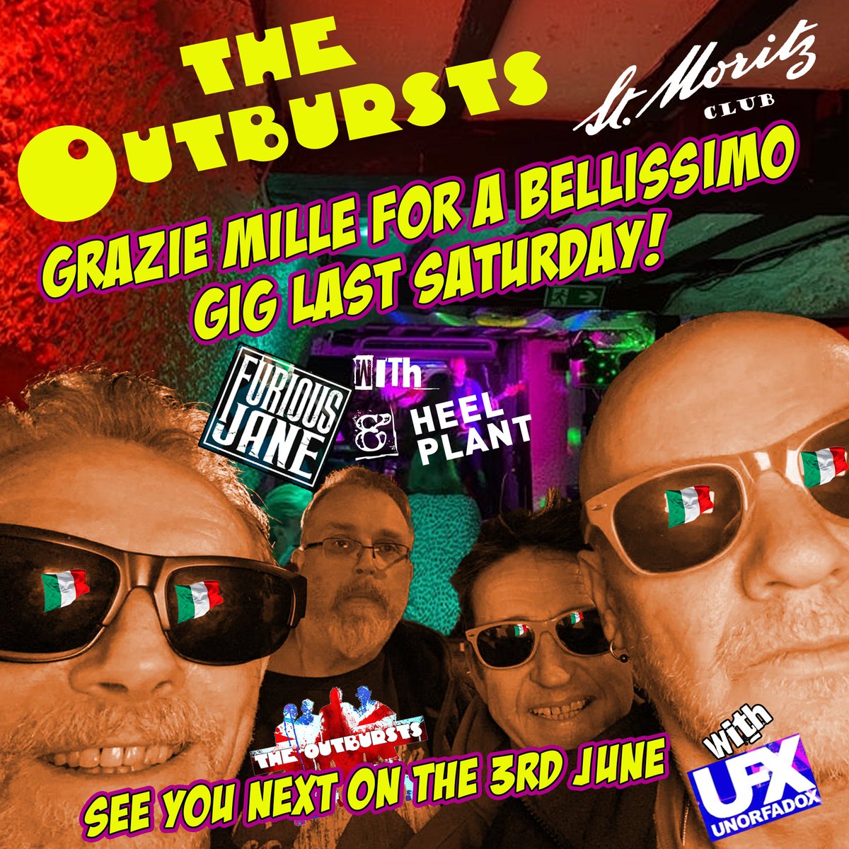 <a href="/RealOutbursts/">The Outbursts</a> thank you all for the fun <a href="/StMoritzClubW1/">St. Moritz Club</a>  on Saturday, especially to Napoli's finest Furious Jane and the Anglo-Italian marvel Heel Plant - siamo stati bellissimo!!
See you at the next one Sat 3rd June 2023
at The Book and Record Bar Norwood with legends Unorfadox