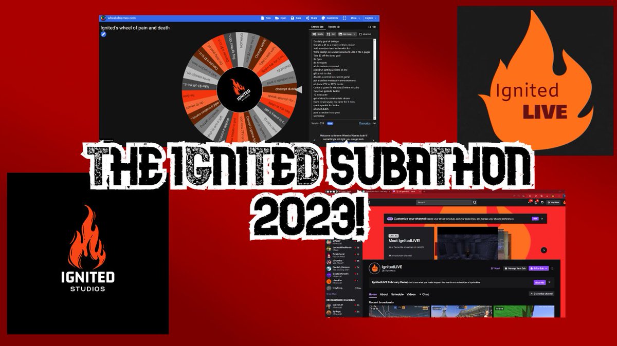 SUBATHON

Hello everybody ITS TIME you know I will be hosting a SUBATHON starting the 1st of JULY 2023!

There will be NON STOP GAMING on top of A BIG EVENT!

So buckle up and GET READY mark it on your calendar for the one the only SUBATHON!

twitch.tv/ignitedlive
