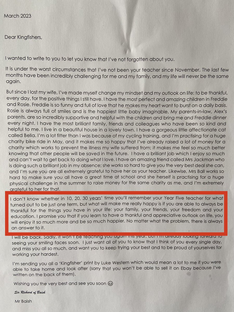 An open letter to my class which i delivered to them today - the paragraph in red though applies to everyone.

Be thankful for what you have 🙏