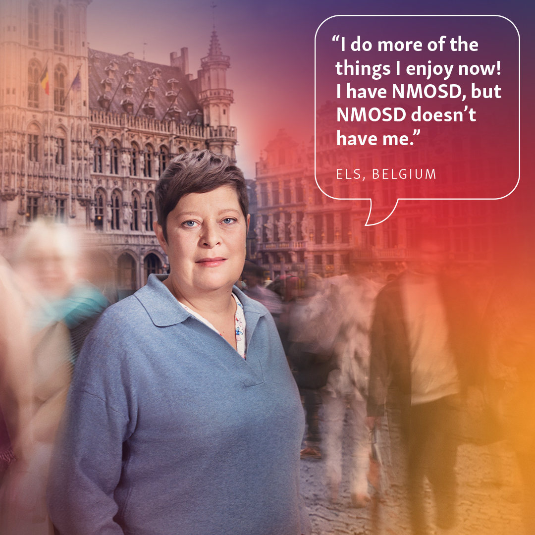 HorizonNews's tweet photo. For #NMOAwarenessMonth we’re partnering with Leda, Matthias, Elisabetta &amp; Els to raise awareness across Europe of neuromyelitis optica spectrum disorder (#NMOSD), the rare, debilitating disease they are living with. Together, we’re putting #NMOSDinFocus: https://t.co/ldQheOhlCr.