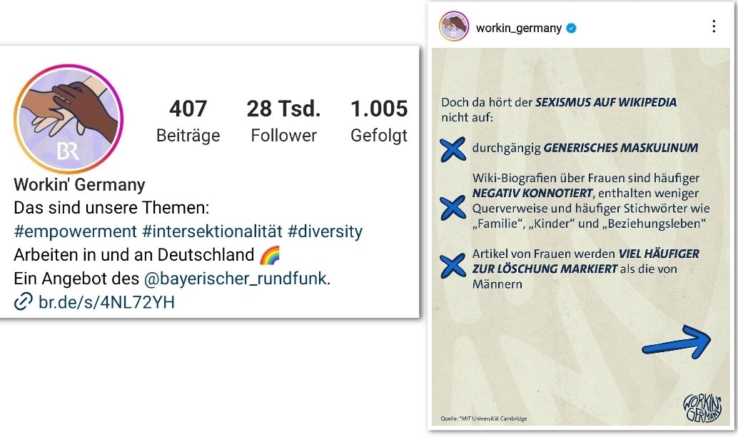 OERRBlog's tweet photo. Laut "Workin Germany" (Instagram Kanal des Bayerischen Rundfunks) ist die durchgängige Verwendung des generischen Maskulinums sexistisch. #ReformOERR #OERRBlog https://t.co/Y4nPmQwBXO