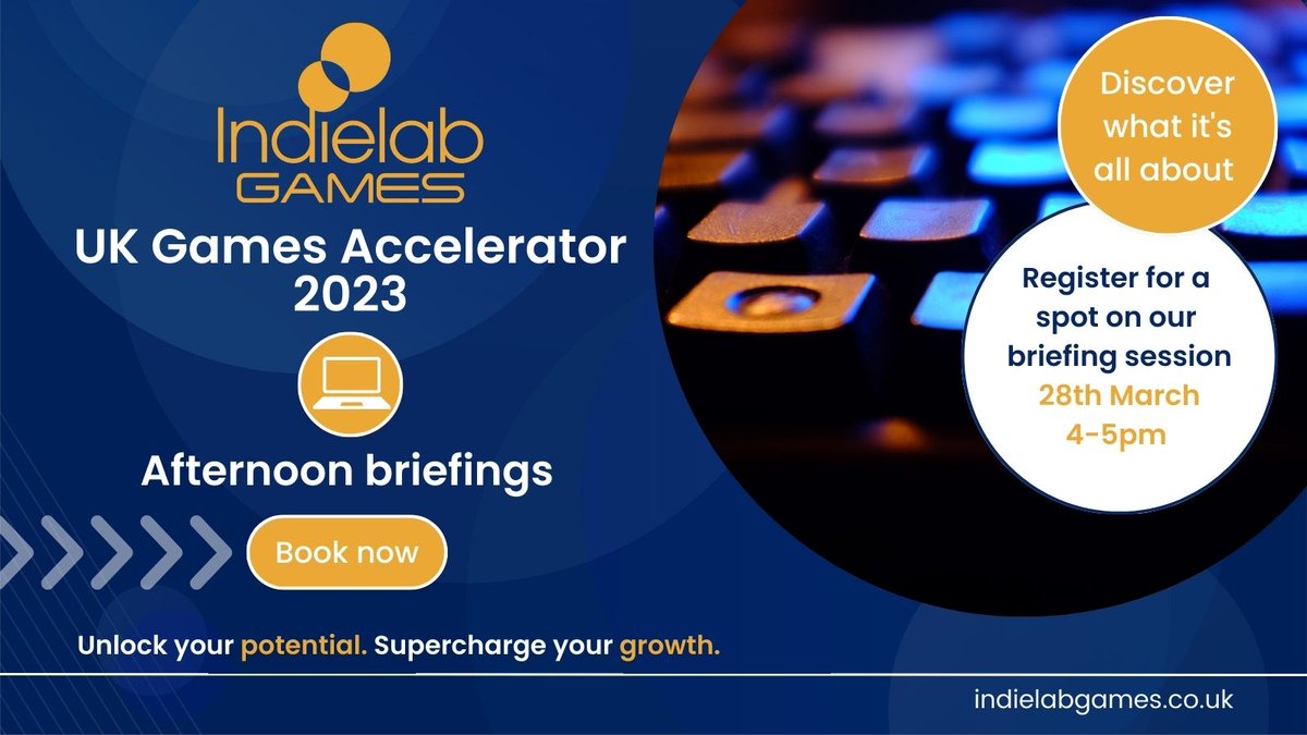 IndielabGames's tweet photo. 📣 Calling all #Gamesdevs. Are you looking to take your games business to the next level ⬆️? Find out how our fully-funded UK Games Accelerator can give you the tools 🛠️ to grow. Register your spot on our no-obligation virtual briefing today 👉 https://t.co/KJQkOQcgvb https://t.co/vGS3FrzTxG