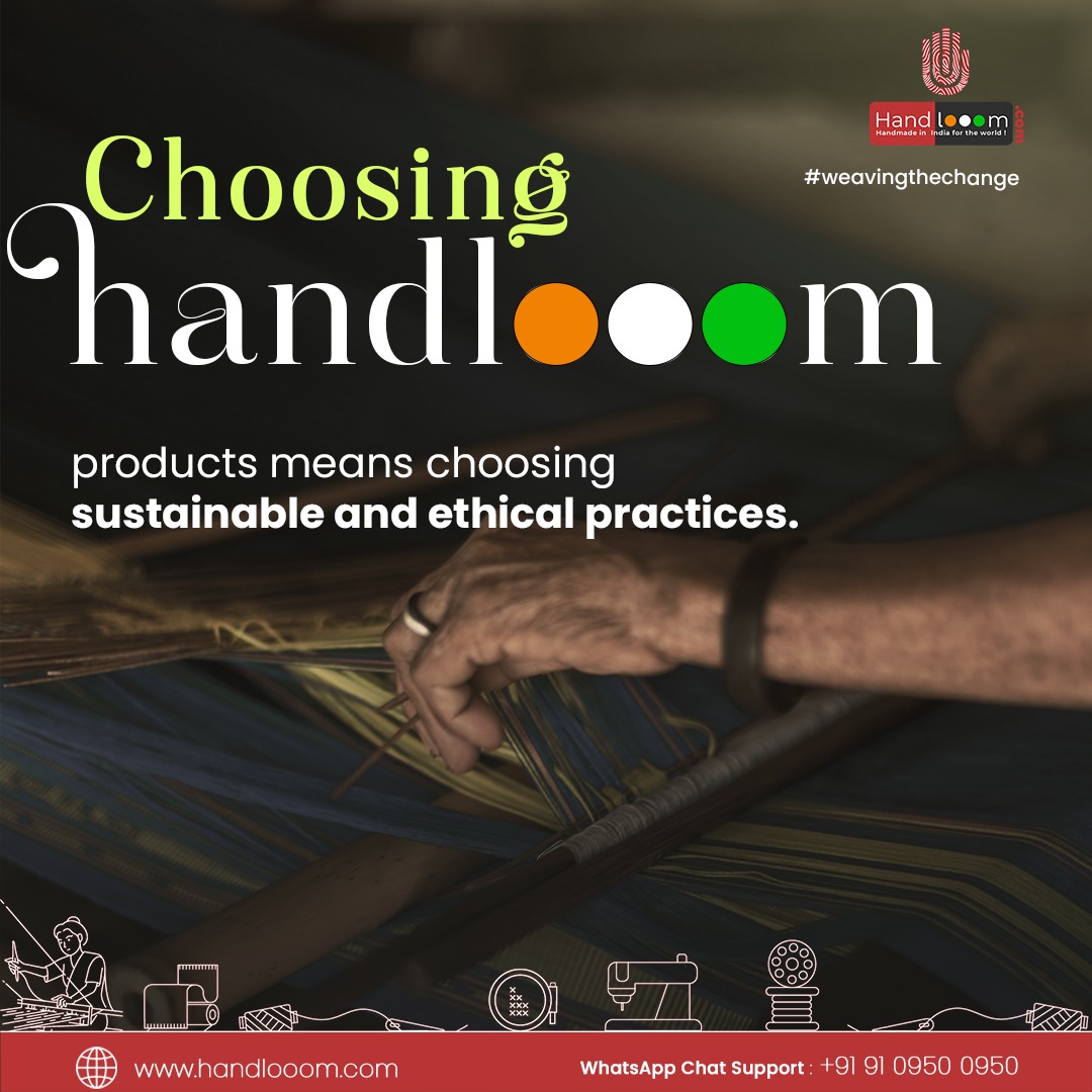 handlooom's tweet image. By choosing handlooom, you are choosing sustainable and ethical practices that benefit the environment, the workers, and the communities involved in their production. 

#handlooom #sustainablefashion #ethicalfashion #supporttraditionalcrafts #consciousconsumerism #choosetoreuse