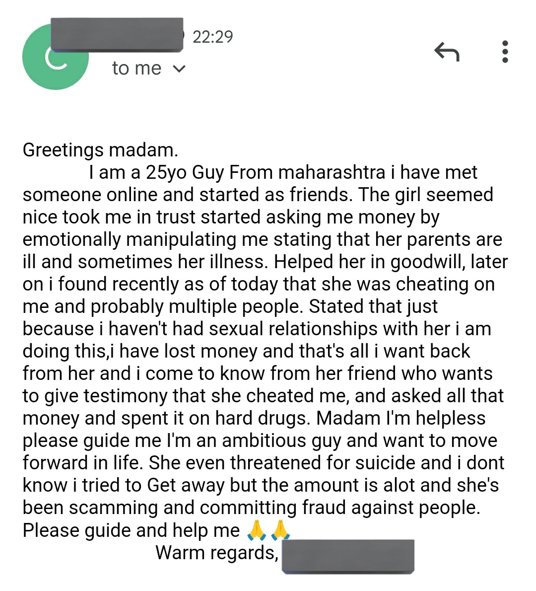 DeepikaBhardwaj's tweet image. ISSUED IN PUBLIC INTEREST 

If you&apos;re giving money to a random girl/boy who u don&apos;t know at all, listening to their sob story online please be 200% sure ur being scammed. Don&apos;t turn around &amp;amp; complain. It makes no sense to give so much money to anyone you&apos;ve barely known online
