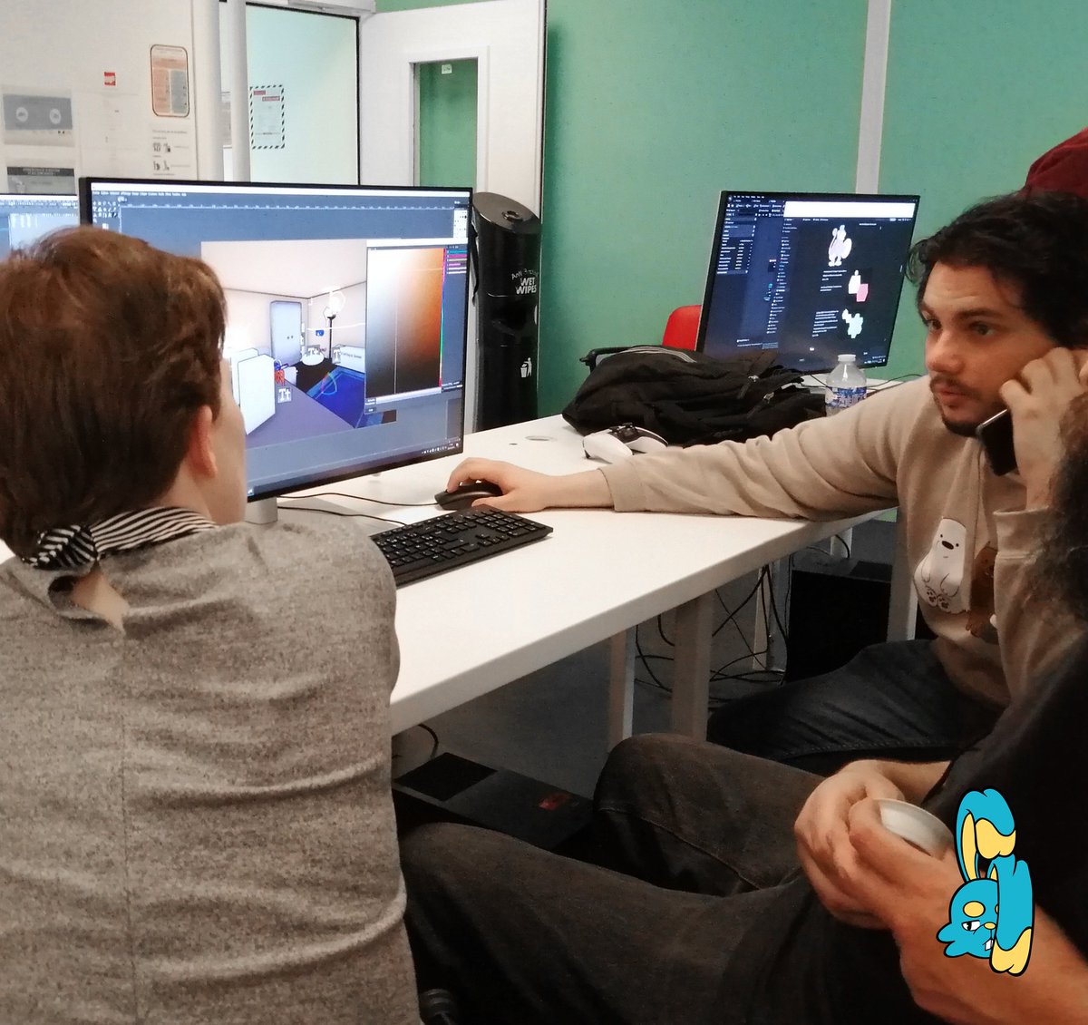 NGamagora's tweet photo. On se creuse la tête pour faire un beau rendu avec Maayane "Fye" Odou et ses bons conseils !
Merci à toi ! C'est un gros morceau mais ça va bien rendre !
On y croit !!! 💪

#gamagora #universitélyon2 #videogame #gamedev #GGS #projetnightmare #unrealengine #shader #behindthescenes https://t.co/kBcpyAgttw