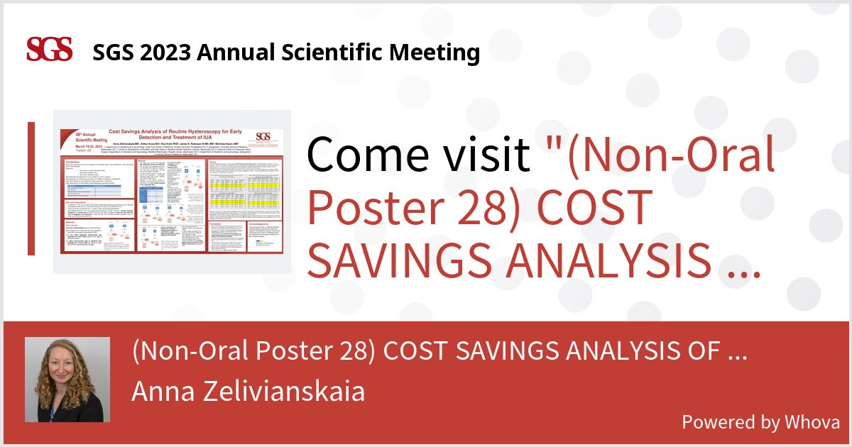 Anna Z (@drzee_mingyn) on Twitter photo Come check out my Poster at SGS 2023 Annual Scientific Meeting on the cost-effectiveness of office hysteroscopy. <a href="/GynSurgery/">Society of Gynecologic Surgeons</a> #SGS2023 #gynfluencer Come check out my Poster at SGS 2023 Annual Scientific Meeting on the cost-effectiveness of office hysteroscopy. <a href="/GynSurgery/">Society of Gynecologic Surgeons</a> #SGS2023 #gynfluencer