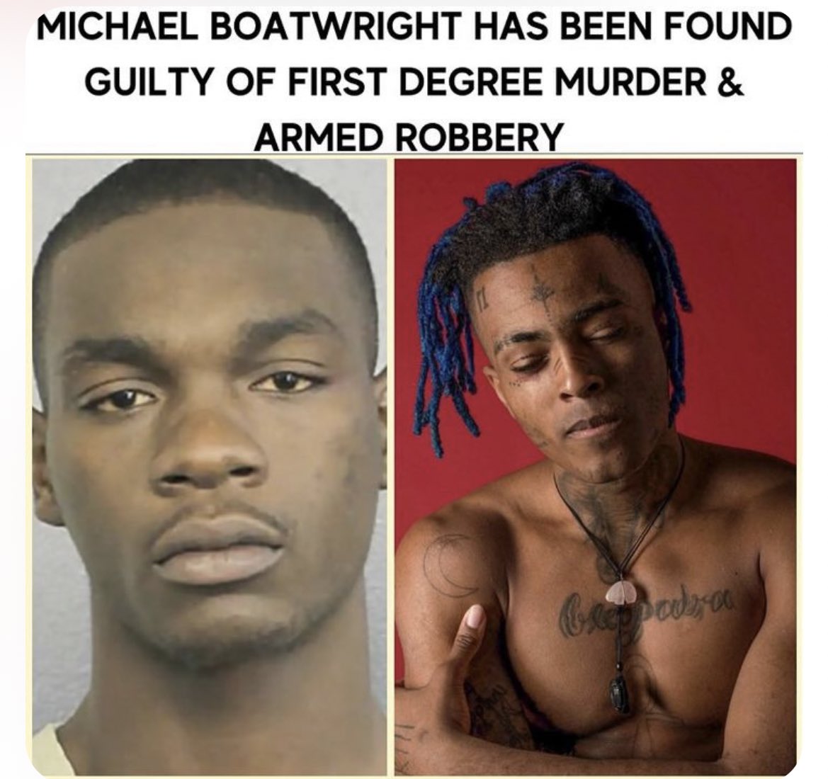 Akademiks's tweet photo. Justice has been served. LONG LIVE JAHSEH ONFROY aka XXXTENTACION. 🐐 https://t.co/tUr0G6RRxp