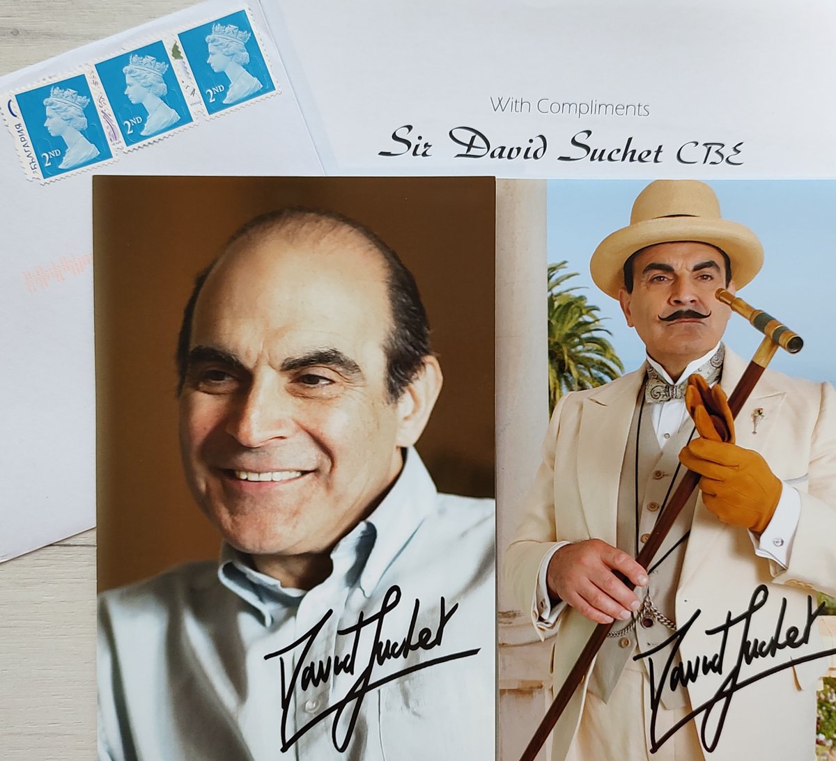 denitsatomova's tweet photo. I hope you liked my postcard as much as I enjoy your letter, dear Sir @David_Suchet Thank you so much! Best regards from Bulgaria! https://t.co/JzlSsjezog