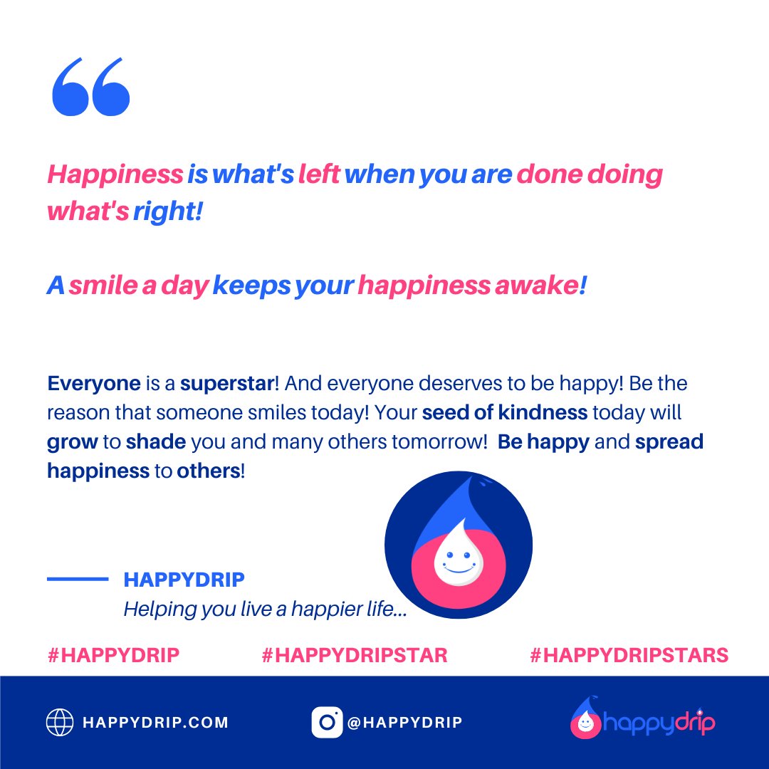 Happy International Day of Happiness!
💝 Love
😇 Kindness
🕊️ Compassion

Makes the world a better and happier place.
Be the reason that someone smiles today!

#happydrip #happydripstar #happydripstars #InternationalDayOfHappiness