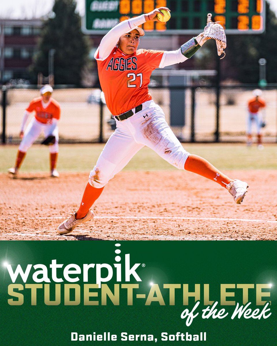 CSURams's tweet photo. Congrats to Danielle Serna from @CSUSoftball for being named this week's @Waterpik Student-Athlete of the Week!

Nelly led the Rams to a series win over San Diego State hitting .429 with a double and a triple and pitching two wins in the circle with a 1.17 weekend ERA!

#Stalwart https://t.co/fafP3uo82f