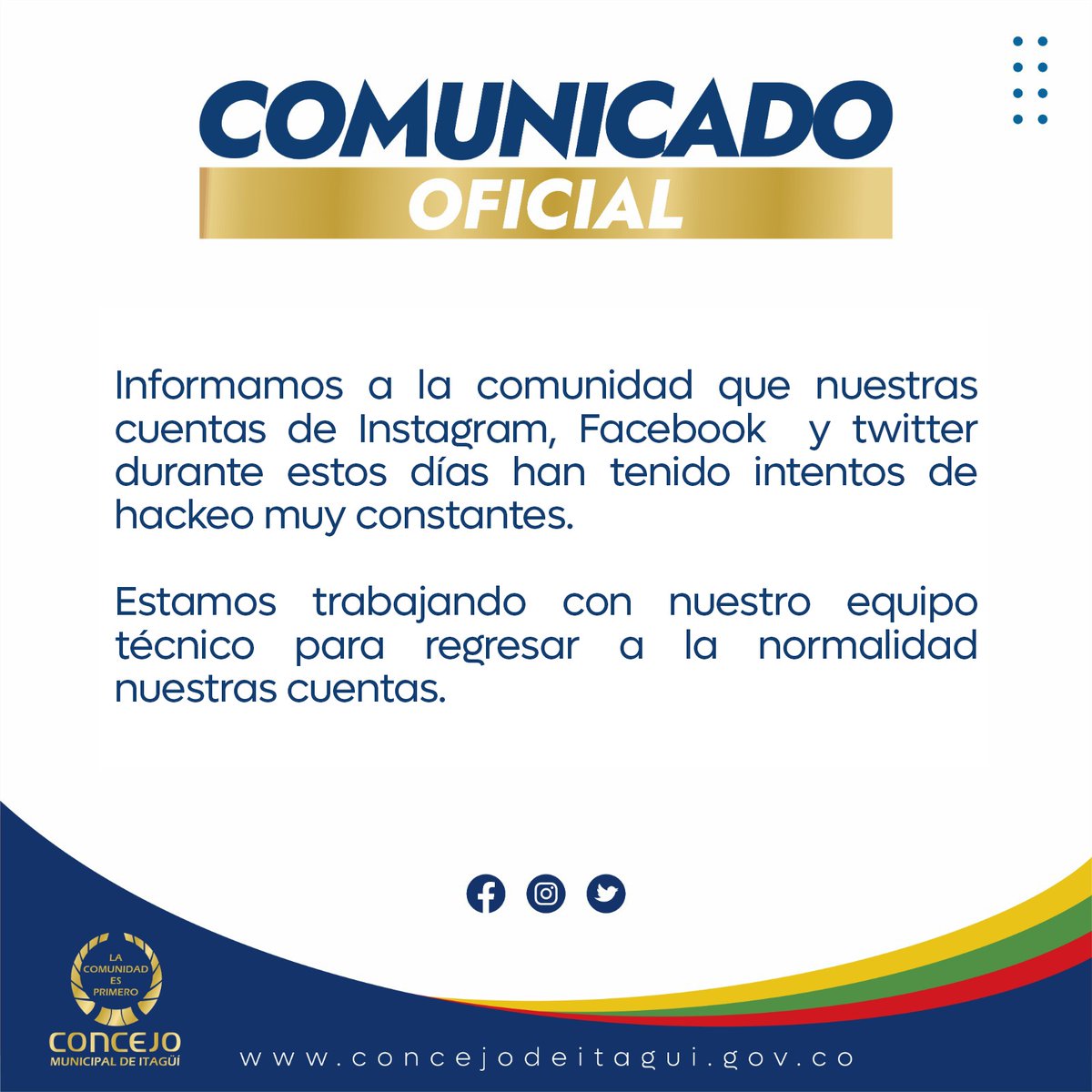 ⚠️🗒️ COMUNICADO IMPORTANTE 🗒️⚠️