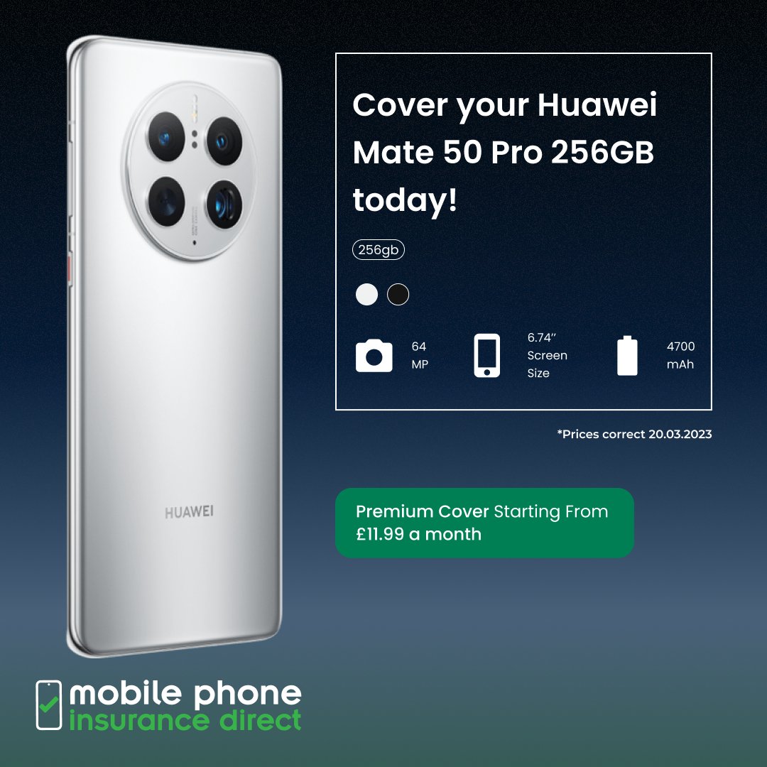 MPID_UK's tweet photo. Insure your Huawei Mate 50 Pro today!

#Huawei #phone #covers #tech https://t.co/lJbEuO9JiR