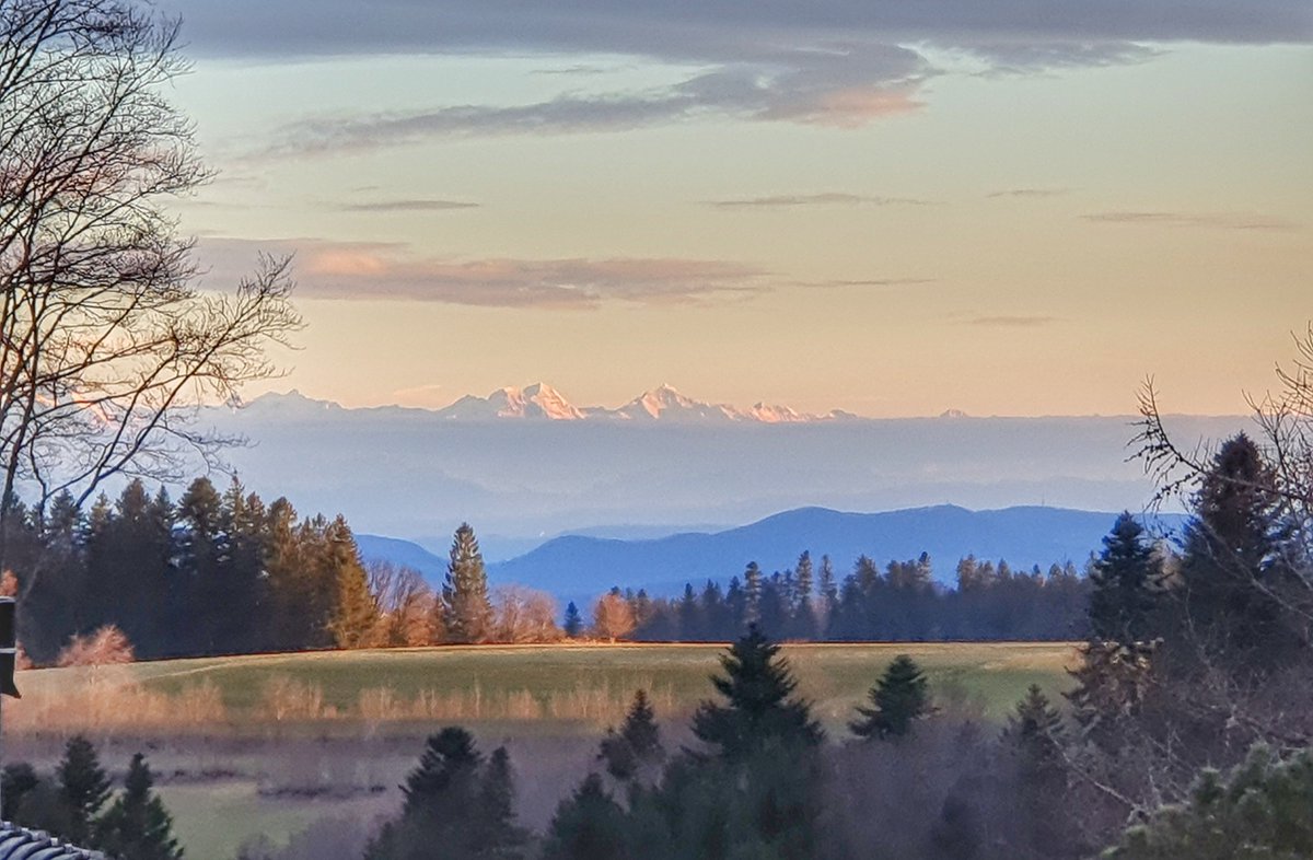 Albsteighost's tweet photo. Abends seht ihr vom #Chalet aus die Alpen. Wunderschön im Abendlicht. #Alpensicht https://t.co/FJBwYlhYjJ