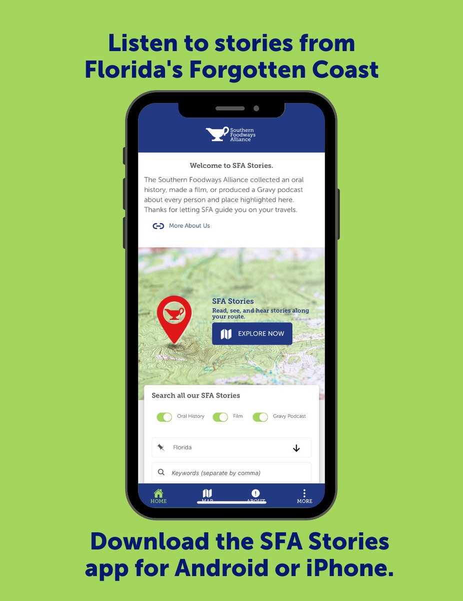 This spring break, let the SFA Stories app be your guide. We're sharing a route along Florida's Forgotten Coast, introducing oyster farmers and fishermen through some of SFA's best documentary work. Download the app for iOS or Android, available for free, thanks to @TABASCO.