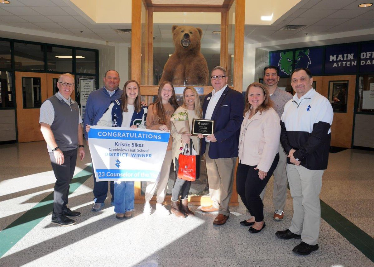 CherokeeSchools's tweet image. Congratulations to Cherokee County School District 2023 Counselor of the Year Kristie Sikes of Creekview High School! Read more about today&apos;s surprise presentation: cherokeek12.net/News/counselor… #CCSDfam #CCSDcares