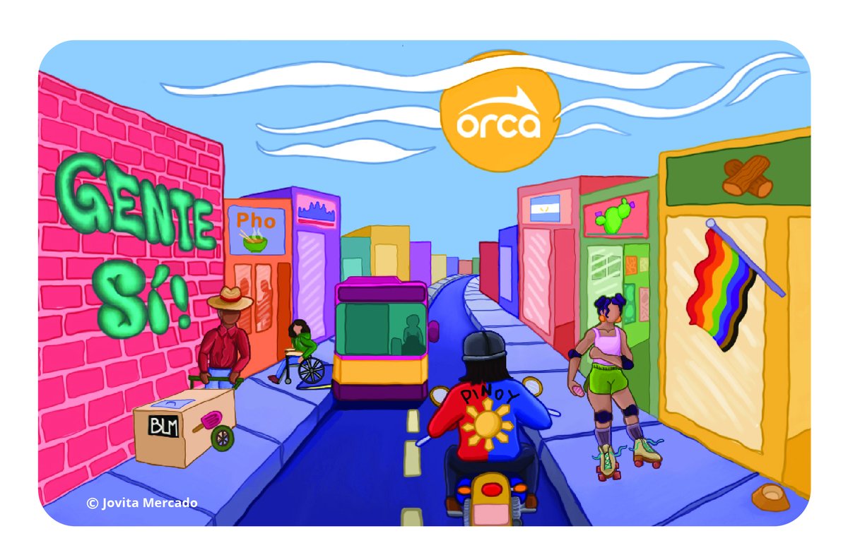 kcexec's tweet image. Check out these limited-edition ORCA cards created by three young artists: Jovita Mercado, Yasiman Ahsani and Rey Daoed.

Each design features imagery tied to the contexts, histories, cultures and communities of the RapidRide H Line, and the upcoming RapidRide G and I lines.