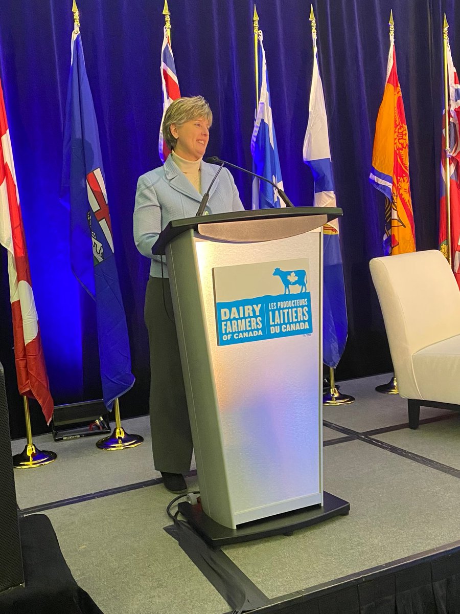 Thank you Min. <a href="/mcbibeau/">Marie-Claude Bibeau</a>, Agriculture and Agri-Food Minister, for showing your support and recognizing the hard work of #CdnDairy farmers at our Annual Policy Conference!