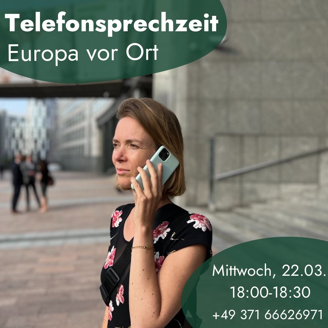 Lasst uns gemeinsam Europa gestalten! 🌍🇪🇺 Ich lade dich ganz herzlich zu meiner Telefonsprechstunde am Mittwoch um 18:00 Uhr ein. Ich freue mich auf viele Fragen zu aktuellen europapolitischen Themen und spannende Gespräche!
