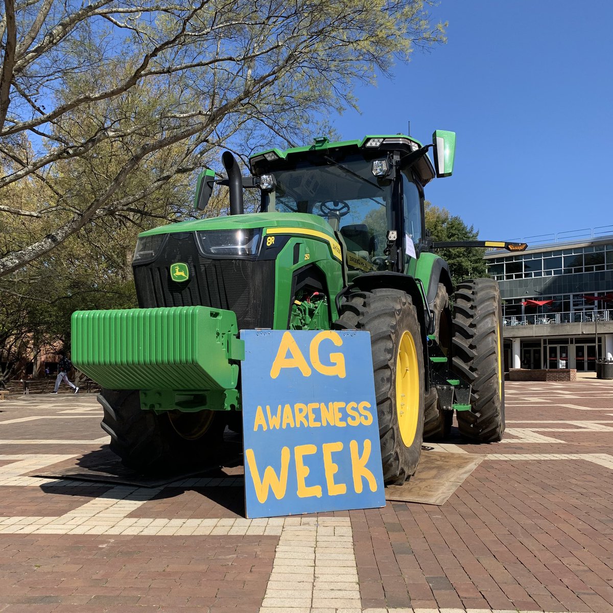 It's #AgWeek! Alpha Zeta, our ag honors fraternity, is hosting festivities on the Brickyard from today until Thursday, 10 a.m. to 4 p.m. Come on out to see livestock, crops, a tractor, and members of ag-related clubs and companies to chat with.🐄 🌾 🧑‍🌾 ncst.at/vMrn50Nn047