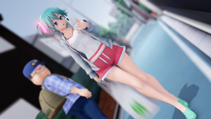 コンビニ帰りのミクさん 