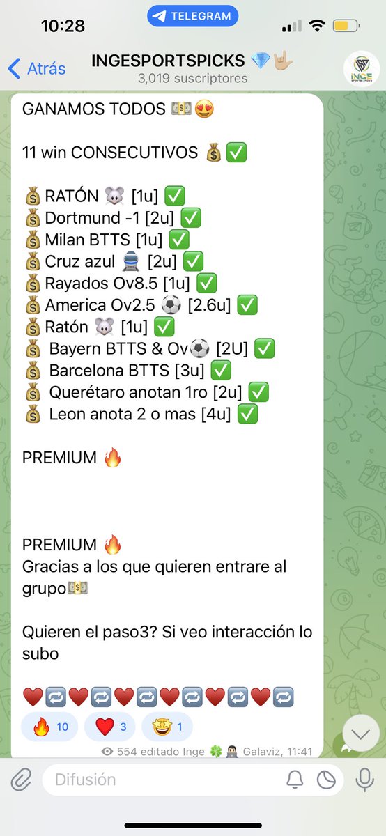 CardinalTeamTct's tweet photo. La semana pasada del #Galabus fue el mejor de todo #TwitterApuestas 

Hemos ganado 11 picks  CONSECUTIVOS 🔥💰🫢

💰RATÓN 🐭 [1u] ✅
💰Dortmund -1 [2u] ✅
💰Milan BTTS [1u] ✅
💰Cruz azul 🚆 [2u] ✅
💰Rayados Ov8.5 [1u] ✅
💰America Ov2.5 ⚽️ [2.6u] ✅
💰Ratón 🐭 [1u] ✅
💰Bayern BTTS & Ov⚽️ [2U] ✅
💰Barcelona BTTS [3u] ✅
💰Querétaro anotan 1ro [2u] ✅
💰Leon anota 2 o mas [4u] ✅

Remontamos un déficit en Marzo de -39% en el bank. 🔥 

Estamos +72% 💵de utilidad actualmente 💵

Como le dije a mi gente, con calma constancia, trabajo y dedicación sin andar mandando Maxbets por todos lados. 

Aparte, me llegaron las cuentas de MLB para ver toda la temporada 🔥🙌🏼

Te quieres subir al #galabus? 🚎 manda msj champs 📨 

#GamblingTwitter 💰