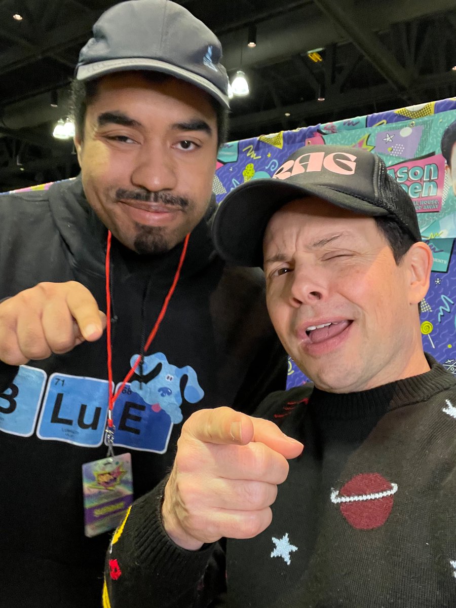 lettercritters's tweet photo. I went to the 90’s Con yesterday and took pictures with Steve Burns and @JasonMarsden! They are inspiration for my Letter Critters book career. #90scon #lettercritters #convention #bluesclues #steveburns @CelebPhotoOps #jasonmarsden https://t.co/jAceLhts7T