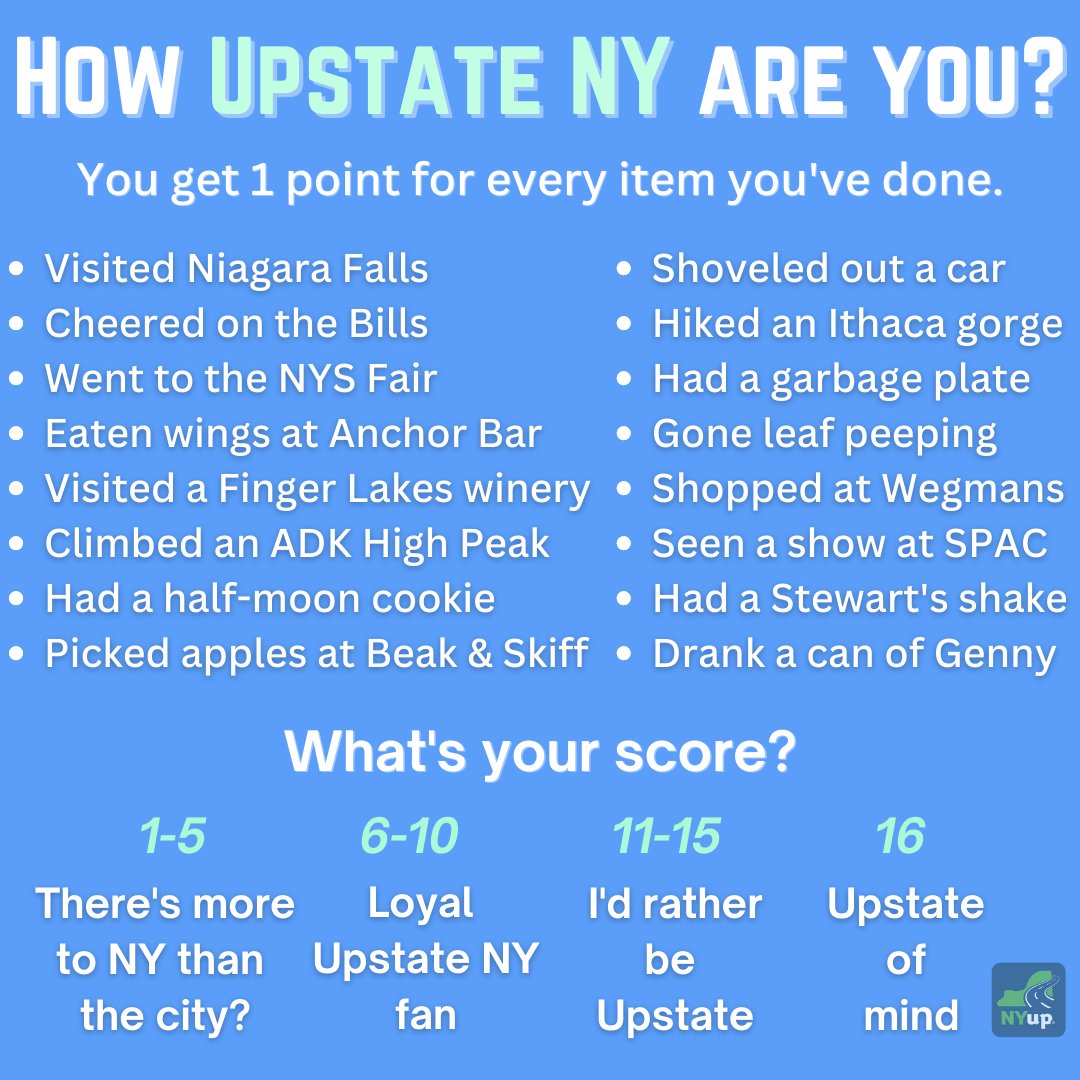 newyorkupstate's tweet photo. How Upstate New York are you? https://t.co/e8KfFsK9UF