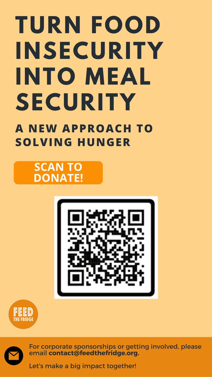 Help us turn food insecurity into meal security! Head to the 🔗in our bio or ⬇️ scan our QR code below