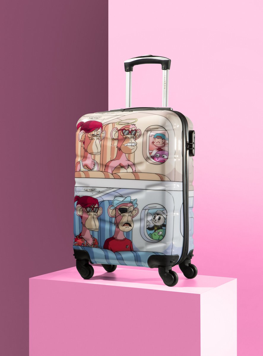 bugattigrp's tweet photo. 🛒 Bored Ape Yacht Club 

🛍️Shop your favourite luggage now on @Walmart

🔹Featuring: @jbondwagon @amandawoolleyy @TheNFTAsian @WillyTheDegen @Cryptoon_Goonz @justape_ 

✈️Find your luggage here: https://t.co/IWtjIHZQkY

🫶Retweet 

➡️Join our Discord https://t.co/wXgCugwqZp https://t.co/ojJnlXLqQy