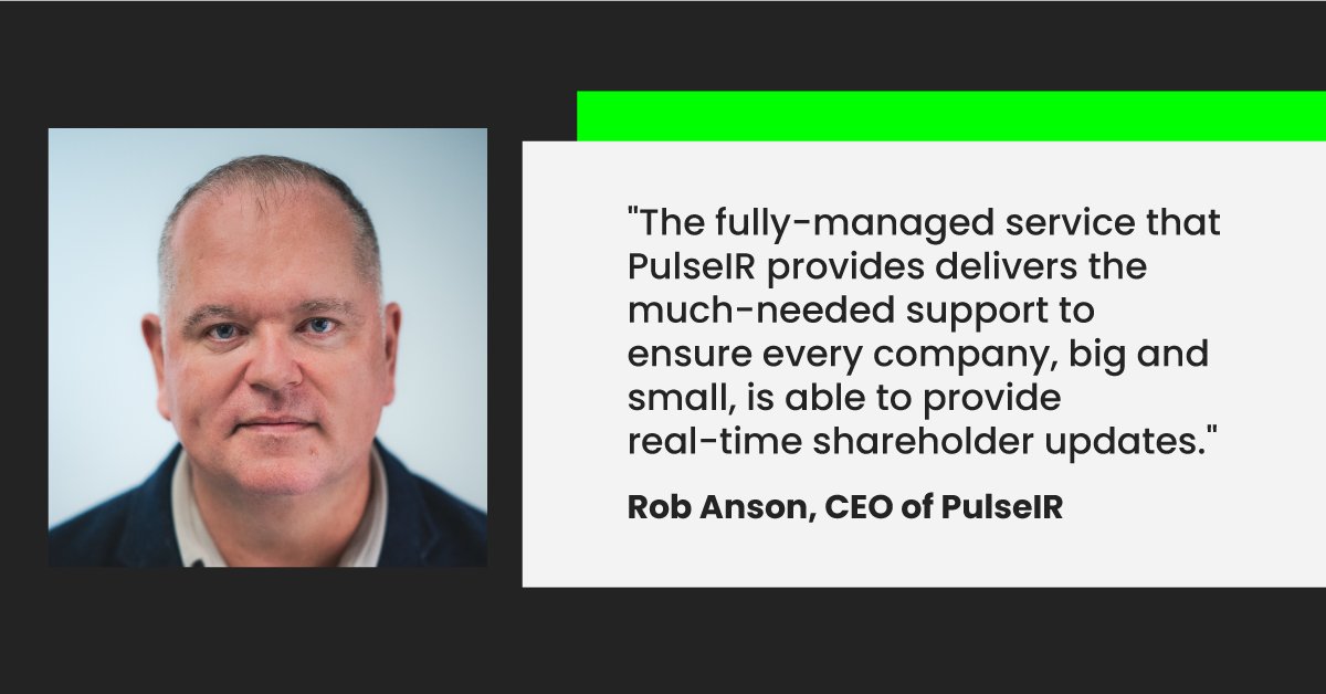 pulseIR_'s tweet photo. Many public issuers do not have the luxury of having large #marketing teams or established #IR strategies. #PulseIR makes automated IR the future of every company with a real-time communications channel that connects them directly to their shareholders. https://t.co/NUcsTffaxA https://t.co/5d4LtBomQ3