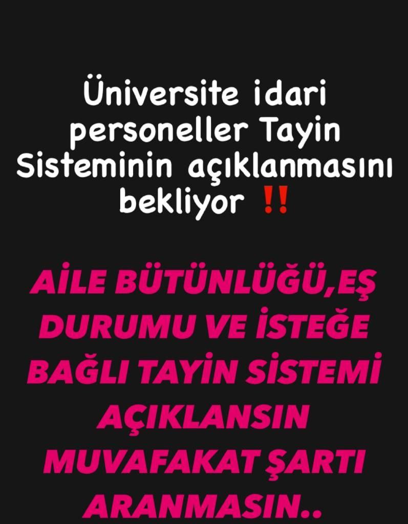 YÖK idari personeli YOK sayıyor. Kadro ile birlikte başta tayin olmak üzere tüm özlük haklarımızın engelsiz ve eksiksiz verilmesini istiyoruz.
#DBahceliUnvTayinHakki <a href="/dbdevletbahceli/">Devlet Bahçeli</a>  <a href="/erolozvar/">Erol Özvar</a>