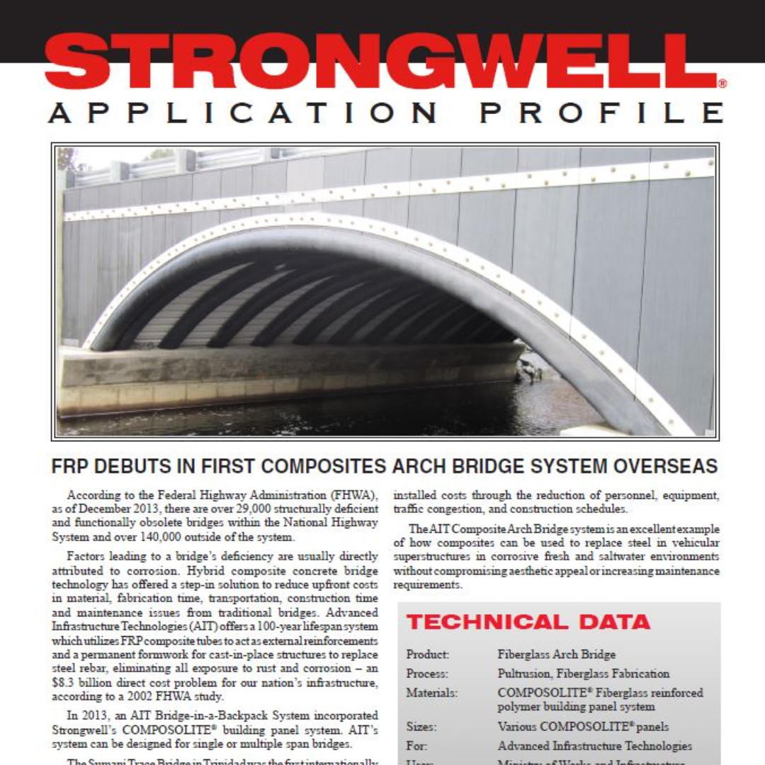 strongwellmc's tweet photo. This week's product focus is on #madeinusa #COMPOSOLITE. This pultruded product was used in combination with a bridge in a backpack system to create single or multispan arch bridges. FRP made it easy to be shipped in a container for rapid deployment. https://t.co/fe1AaGsKXs https://t.co/pwjAgnbtnp