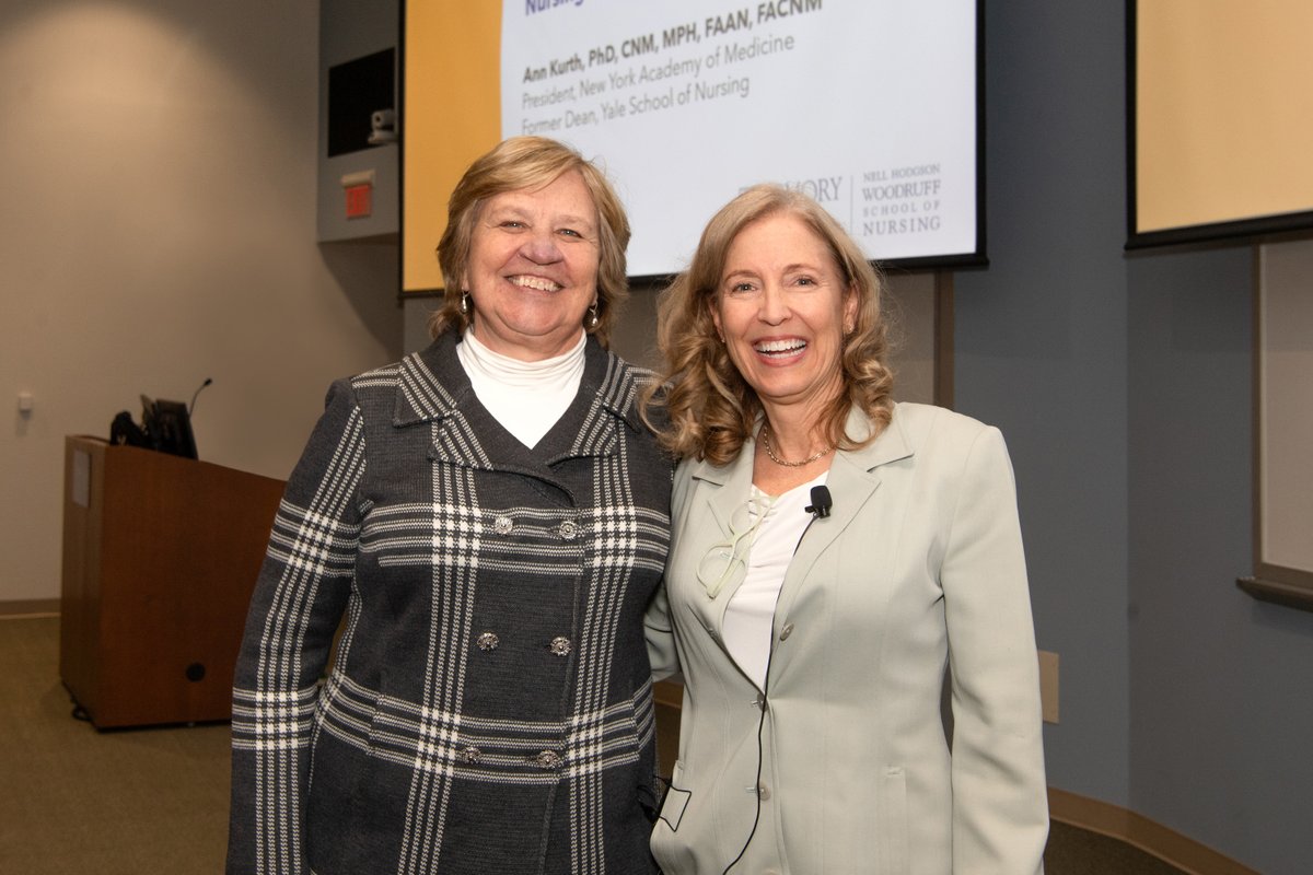 EmoryNursing's tweet photo. Taking a moment to thank our #ESONcommunity and @‌annkurthnyc with @‌NYAMNYC for a successful Ada Fort Lecture. Dr. Kurth shared her knowledge and views on #PlanetaryHealth principles, making this event one for the books! #EmorySON https://t.co/gZNaSkbFN2