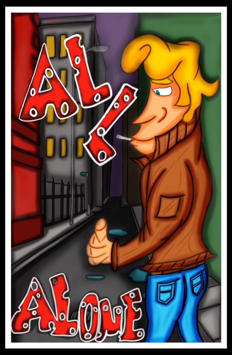 crazy_fruits6's tweet photo. Hey introducing one of my comic book covers. “ALL ALONE “ just a guy all alone in the big city trying to find himself. #crazyfruits #crazyfruitsart #drawing #cartoonist https://t.co/tZKgHcCVp5
