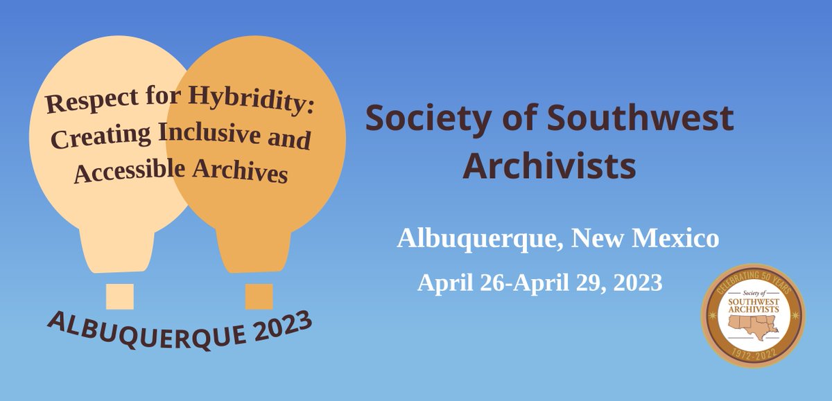 Early bird registration for #SWArchivists2023 Annual Meeting is open through March 27. Register soon to receive that discounted rate! nm2023.southwestarchivists.org/registration/