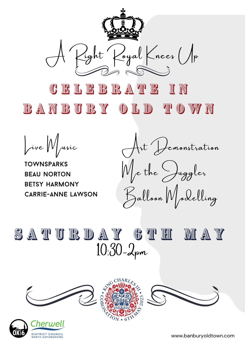 We can’t wait! Find more about our line up soon. 👑 #banburyotp #Coronation2023 #banbury #banburyoldtown #indiebanbury