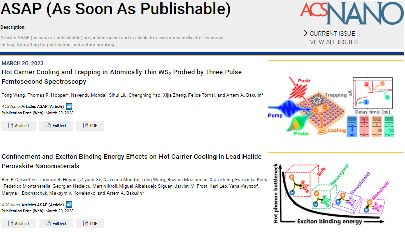 ThomasRHopper's tweet photo. 2️⃣ new papers on 2️⃣ forms of #pumppushprobe on 2️⃣ different types of #twodimensional materials published in @acsnano  today!🤯@bakulingroup @CPE_Imperial @impchemistry https://t.co/CWEjxGEUab