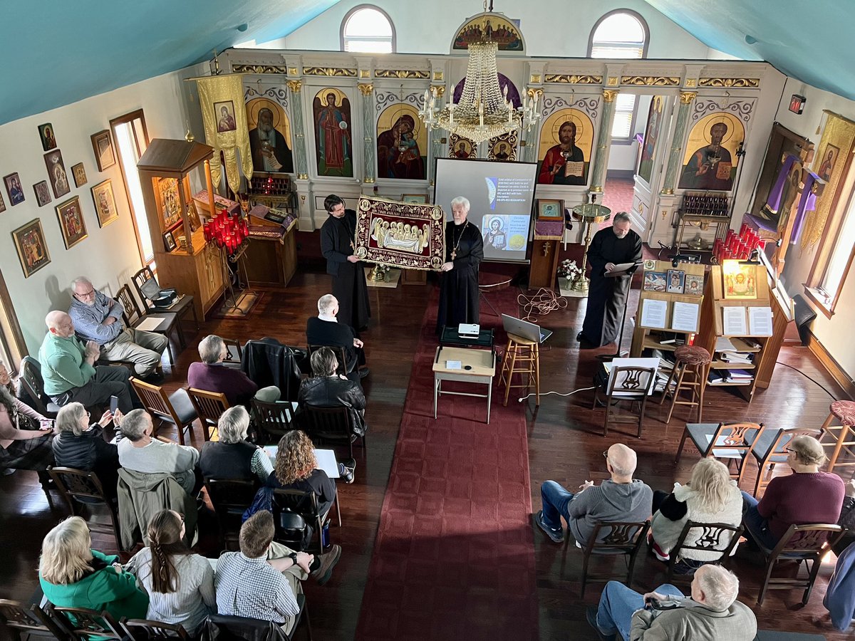 stmarksoca's tweet photo. On Saturday, March 18th, St. Mark’s welcomed Father Deacon Corrado Altomare M.D.  of St. Gregory Palamas Orthodox Church in Glen Gardner, New Jersey for the Lenten Retreat which was entitled “The Face of God: An Orthodox Understanding of the Shroud of Turin.” https://t.co/KiWlNIM8Ed
