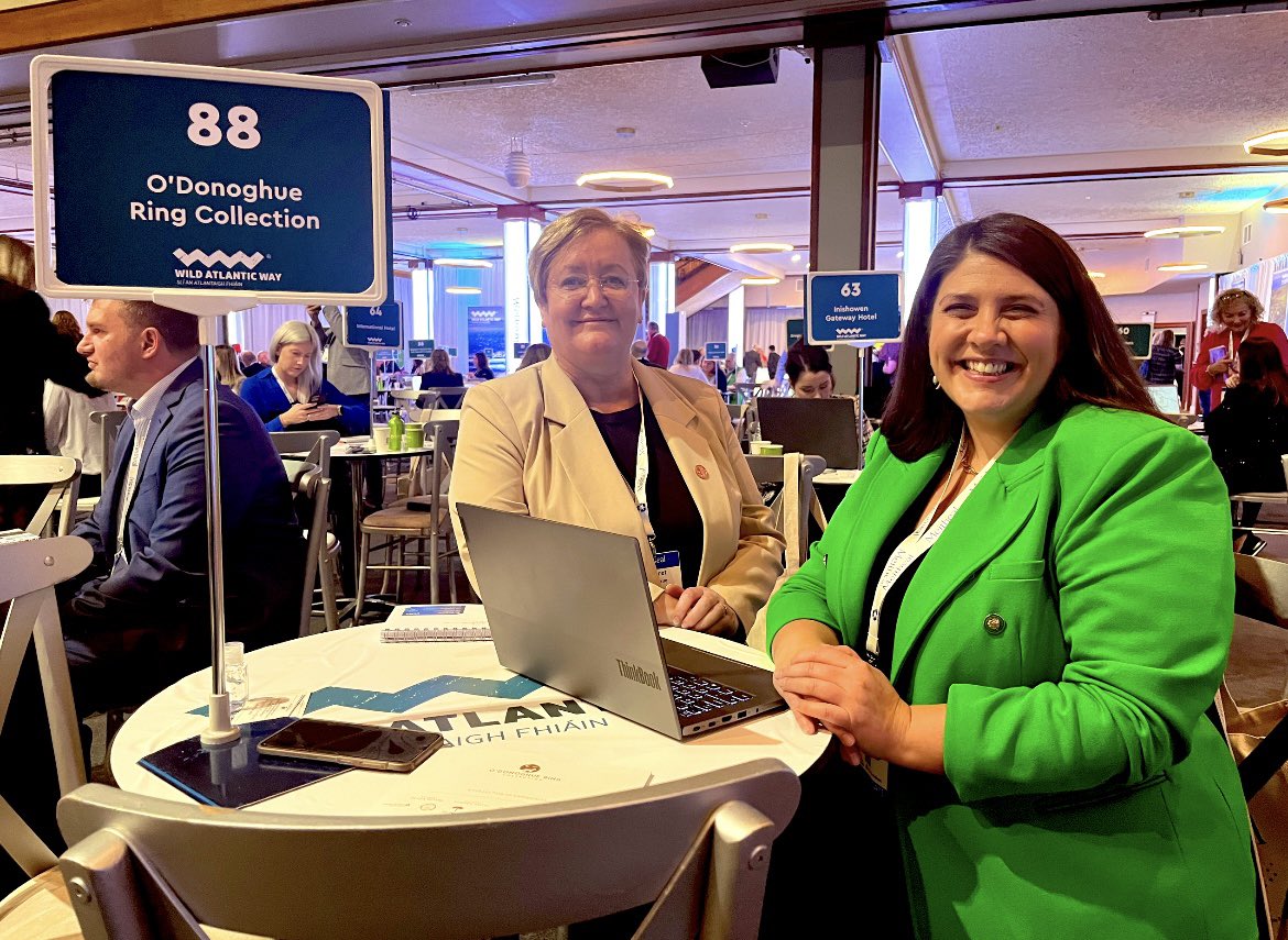 marymcquinn's tweet image. Day 1 of 3 down at #Meitheal2023 - Ireland’s largest tourism and trade event taking place right here in Killarney. Great to showcase everything we have to offer at the O’Donoghue Ring Collection to top international buyers from all over the globe! @MeithealIreland #MeetInKerry