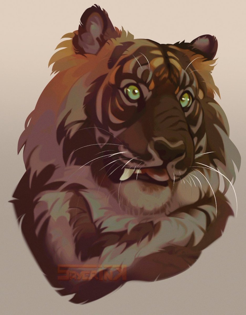 sayerink's tweet image. Raffle prize for @HannasArtStudio 
A beautiful tiger 💜