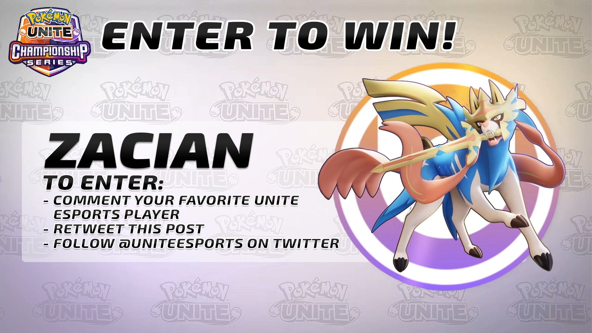 Pokémon UNITE Championship Series on X: Tune in for #PokemonWorlds on  Twitch to earn (1) Platinum Zacian Boost Emblem and (1) 7-Day Limited  License for Zacian in Pokémon UNITE! Limited supply. Must