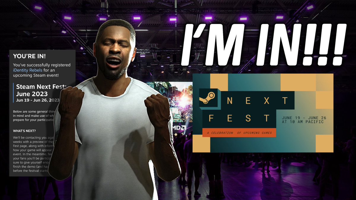 iDentityGamesYT's tweet photo. This is a GREAT Opportunity for #identityrebels to get tons of exposure! I can’t wait for the #steam Next Fest to continue this chapter of the Journey…

Here are all the details 👉🏾 https://t.co/XTRCP9fIqn https://t.co/8FxHGf9vMv