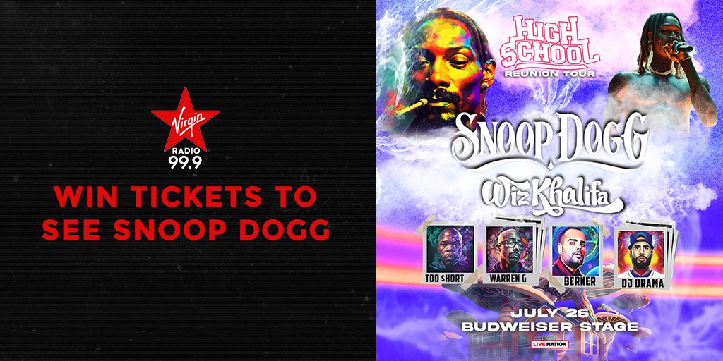 Virgin Radio Toronto (@virginradioto) on Twitter photo <a href="/SnoopDogg/">Snoop Dogg</a> is coming to Toronto for his High School Reunion Tour - and it's a show you CAN'T miss. 🎤🎫
Catch <a href="/SamEastOnAir/">Sam East</a> and <a href="/DamesNellas/">Dames Nellas</a> on-air between 6p-7p for your chance to win!
iheartradio.ca/virginradio/to… <a href="/SnoopDogg/">Snoop Dogg</a> is coming to Toronto for his High School Reunion Tour - and it's a show you CAN'T miss. 🎤🎫
Catch <a href="/SamEastOnAir/">Sam East</a> and <a href="/DamesNellas/">Dames Nellas</a> on-air between 6p-7p for your chance to win!
iheartradio.ca/virginradio/to…
