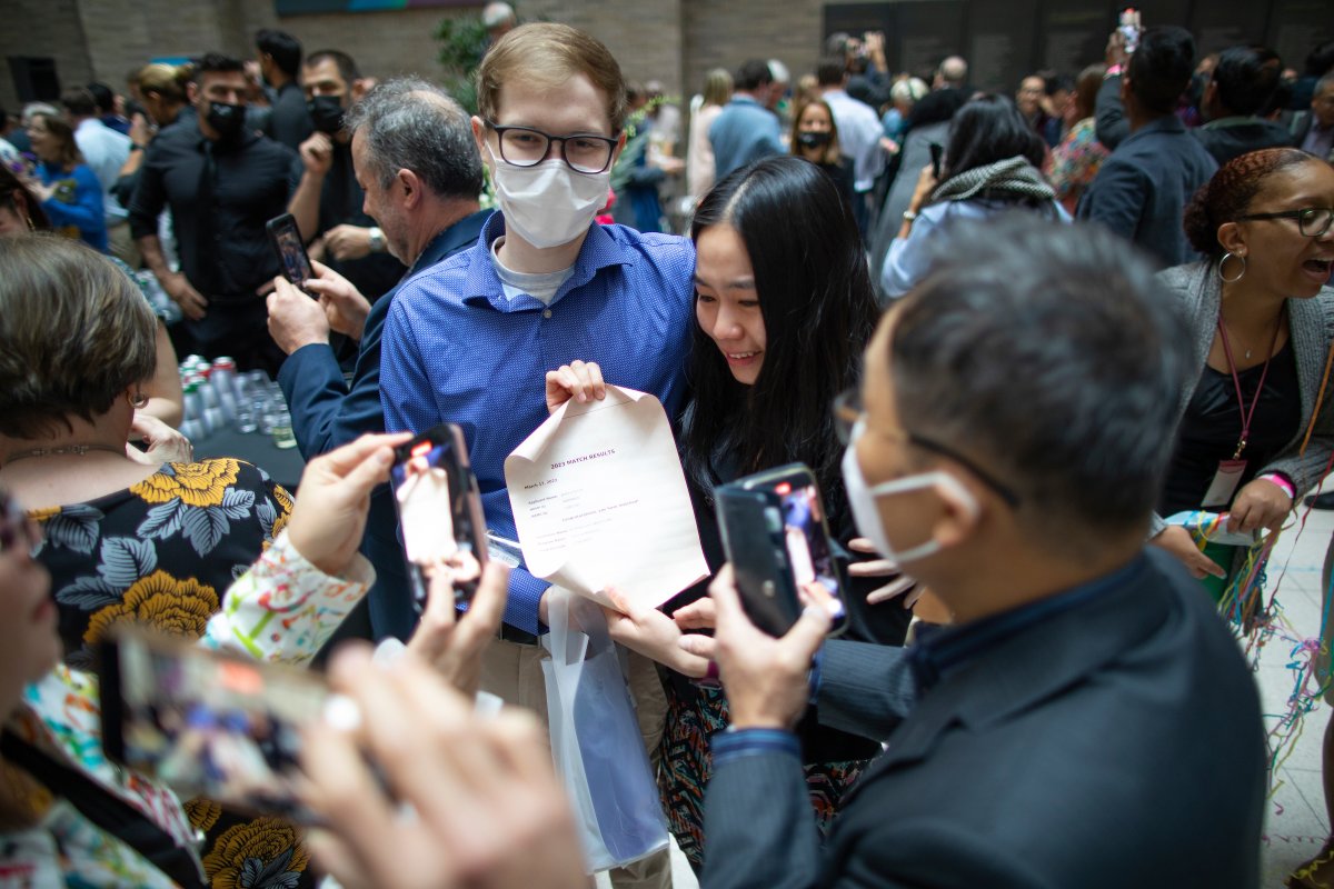 IcahnMountSinai's tweet photo. Finally, the moment arrived and we opened our envelopes with joy and excitement. We hugged, cheered and congratulated each other on our achievements. #MatchDay2023 #ISMMSMatch https://t.co/USmsS3EaWQ
