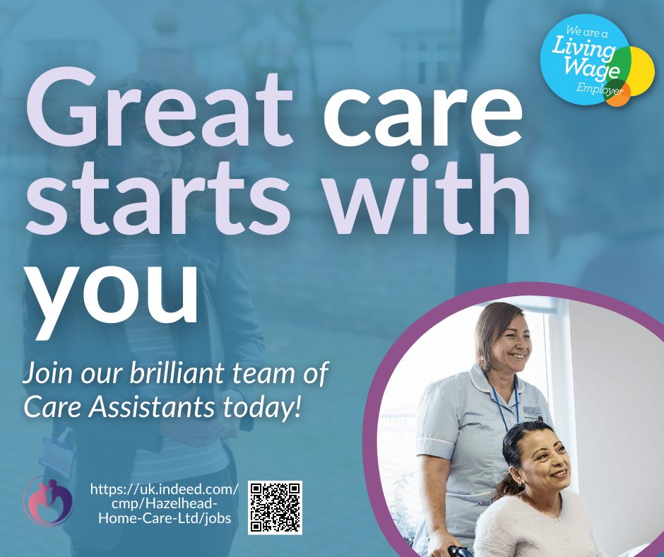 Our care team is growing and we need you!💜 Hazelhead Homecare are HIRING near you. We offer great pay, paid mileage, full training (no experience needed) and permanent contracts. APPLY TODAY uk.indeed.com/cmp/Hazelhead-… #TeamHazelhead