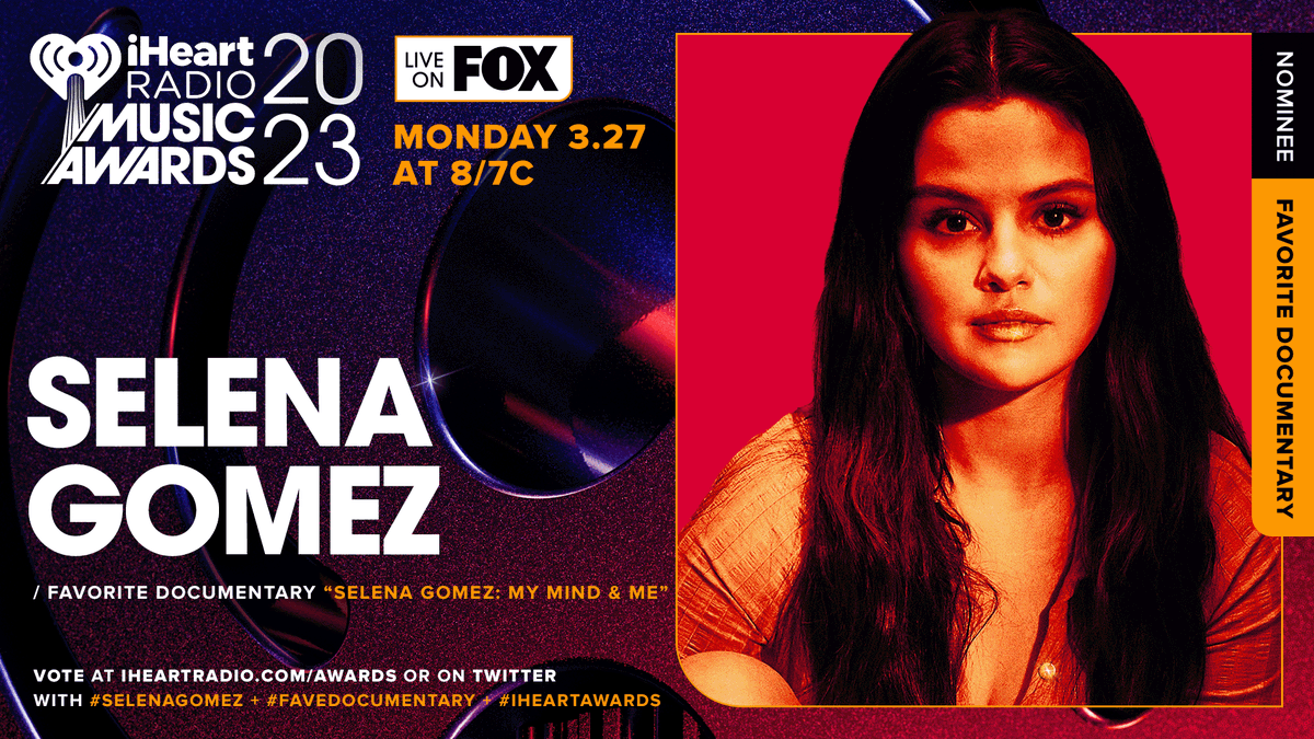 iHeartRadio's tweet photo. VOTING ENDS TODAY! RT TO VOTE! 

🎬 @selenagomez 🎬

Vote using these hashtags: #SelenaGomez #FaveDocumentary #iHeartAwards
And vote on: https://t.co/aPueslpaIw https://t.co/6Rv5bMSq1s