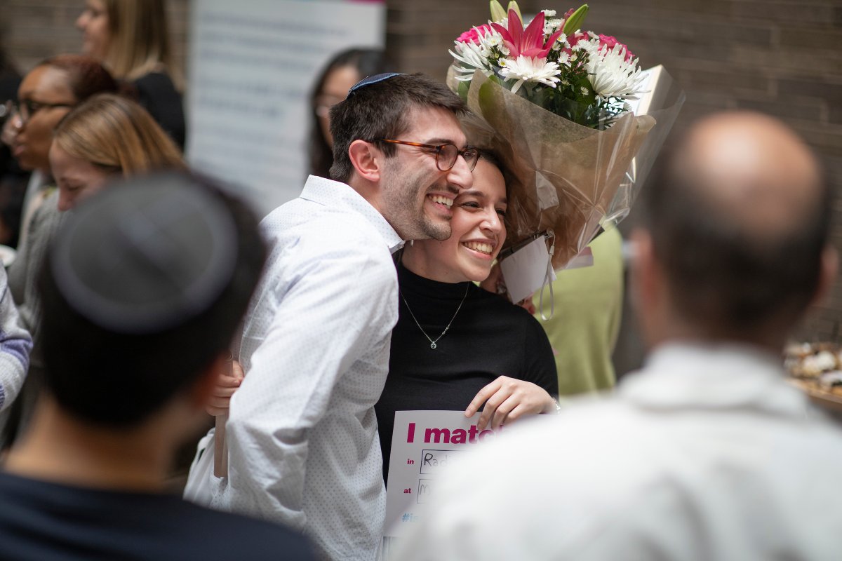IcahnMountSinai's tweet photo. Across the country, graduating students simultaneously discover which residency programs they’ve been matched—launching them into the next phase of their medical careers. #MatchDay2023 #ISMMSMatch https://t.co/BsFUaNIqq2