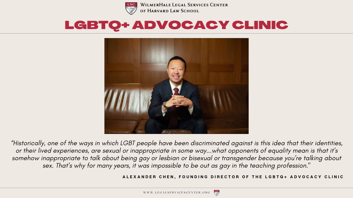 Alexander Chen, founding director of the LGBTQ+ Advocacy Clinic, shares some personal challenges he's faced and how that motivates him to pursue the work he does in the clinic.