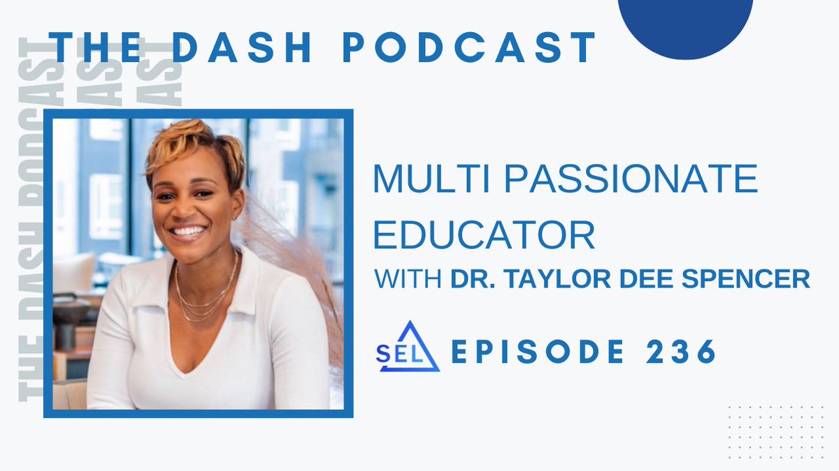 I'm excited for you to hear this discussion with Dr. Dee and learn more about what it means to be a multi-passionate Educator. Listen now on your favorite podcast platform.

EP 236: rfr.bz/t5m1v2v
SEL Educators: rfr.bz/l5ifv18
The Dash: rfr.bz/i4m89nb